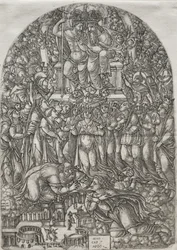 Apokalipsa: Niezliczony tłum stojący przed tronem, 1555.