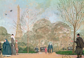 Spacer po Jardins du Trocadero, ok. 1920