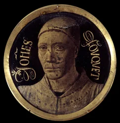 Autoportret z dyptyku z Notre-Dame de Melun. Miniatura na emalii autorstwa Jeana Fouqueta (1420-1477/1481). XV wiek. Średnica 0,068 m
