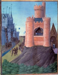 Oblężenie Awinionu (1226). Śmierć Ludwika VIII. Koronacja świętego Ludwika (Ludwika IX). Miniatura w „Grandes Chroniques de France” (251v)