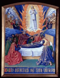 Godziny Dziewicy: Śmierć Dziewicy Miniatura w „Godzinach Etienne Chevalier” Jeana Fouqueta (1420-1481)