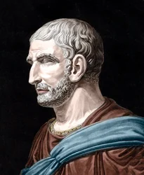 Portret Lucjusza Juniusza Brutusa - Lucjusza Juniusza Brutusa (509-545 pne) - legendarnego założyciela Republiki Rzymskiej - rycina Jean Francois Janinet (1752-1814)