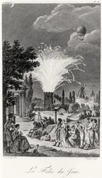 Pokaz sztucznych ogni w Jardin de Tivoli, ok. 1826 r.