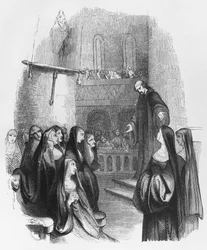 Głoszenie Abelarda w Paraclete, ilustracja z „Lettres d