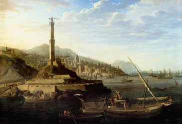 Wojna napoleońska: Wejście do genów armii francuskiej dowodzonej przez generała Miollisa 24 czerwca 1800 r. Obraz Jean Francois Hue (1751-1823)