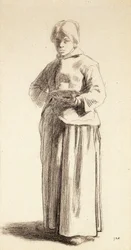 Stojąca kobieta trzymająca filiżankę, ok.1852-56