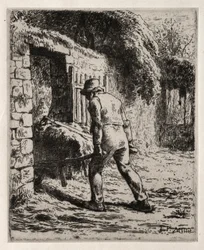 Chłop powracający ze sterty obornika, 1855-1856.