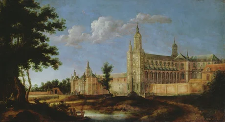 Widok opactwa Saint-Amand-les-Eaux, założonego 647