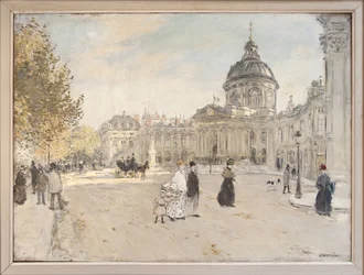 Institut de France w Paryżu ok. 1898, Obraz Jean Francois Raffaelli (1850-1924). Fotografia, KIM Youngtae, Paryż, Musee Carnavalet.
