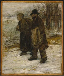Paryscy zbieracze szmat, ok. 1885 (olej i kredka na papierze zamontowane na panelu)