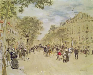 Pavillon de Hanovre i Boulevard des Italiens, Paryż, po 1870 (gwasz i wc na papierze)