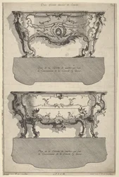 Wzory na dwie komody z „Livre de differents dessein de Comodes”, 1745-56
