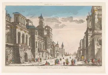 Widok ulicy w kierunku morza w Neapolu La grande rue de Naples (tytuł na obiekcie)