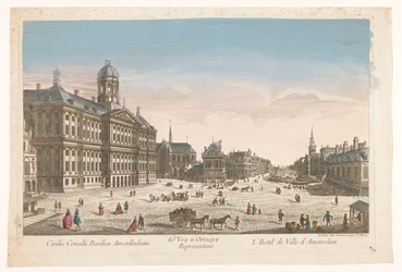 Widok na ratusz i plac Dam w Amsterdamie 80. Vue d