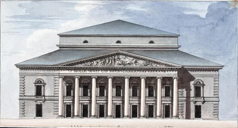 Fasada petersburskiego Cesarskiego Teatru Bolszoj Kamenny, 1802