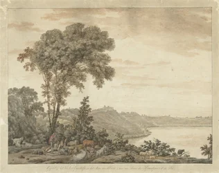 Widok na Castel Gandolfo i jezioro Albano