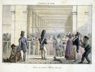 Kolejka przed Premier Théâtre Français - w „Tableaux de Paris“
