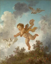 Fragonard - Postęp miłości Miłość ścigająca gołębicę, 1790-91