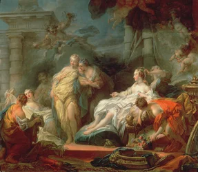 Psyche pokazuje siostrom dary od Kupidyna, 1753