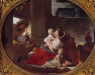Szczęśliwa rodzina Obraz Jeana Honore Fragonarda (1732-1806) XVIII-wieczny Paryż, Musee Cognacq Jay