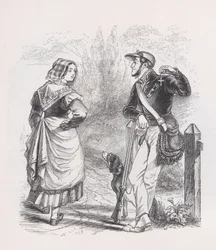 Łowca i dojarka z Dzieł wszystkich Bérangera, 1836.