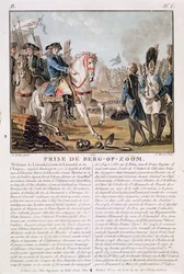 The Takeing of Berg-op-Zoom, Holandia, 1747, rycina Jean Baptiste Morret (fl.1790-1820), 1787