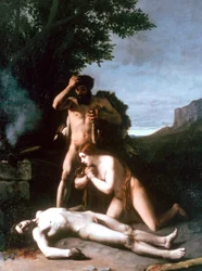 Adam i Ewa znajdują ciało Abla, 1858