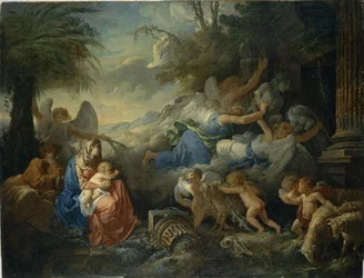 Upadek bożków i odpoczynek w ucieczce do Egiptu, ok. 1775 r.