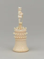 Biała wieża, figura szachowa, Indie, 1820 ok