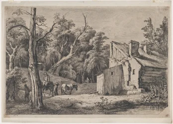 Wejście do lasu Brie z domkiem po prawej stronie, 1772.