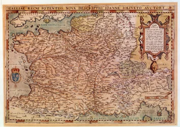 Mapa geograficzna Francji autorstwa Jeana Joliveta (XVI wiek) 1570 Paryż, B.N.
