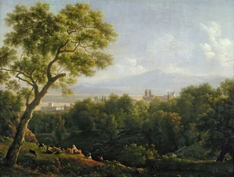 Widok Frascati (olej na płótnie)