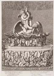 Fontanna z dwoma amorkami i łabędziem projektu Jean-Baptiste Tuby w Wersalu, 1677