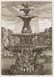 Talerz z fontann i dysz wodnych w stylu włoskim, 1661