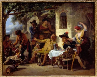 Saltims przed karczmą Obraz Jean Louis Demarne (1744-1829) 1823 Grenoble, Musee des Beaux Arts