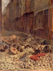 Barricada na Rue de la Mortellerie, junho de 1848 (Memória da Guerra Civil) 1849 (óleo sobre tela)polonês