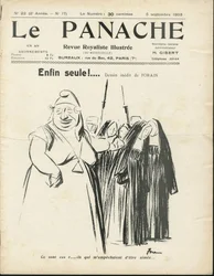 Ilustracja Jean-Louis Forain (1852-1931) do okładki Le Panache, ilustrowany magazyn rojalistyczny, nr 20