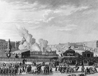Rewolucja Francuska: Wolontariusze w Pont Neuf w Paryżu, 22 lipca