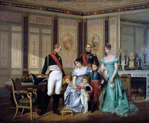 „Cesarzowa Józefina przedstawiająca swoje dzieci cesarzowi Aleksandrowi w Malmaison”, c1839-1879