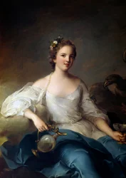 Portret Charlotte Louise de Rohan - Guemenee, księżniczka Masseran, markiza Crevecoeur (1722-?) reprezentowana na obrazie Hebe Jean Marc (Jean-Marc) Nattier (1685-1766) 1738 Sun 1,25x0,97 m