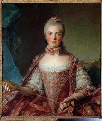 Portret Madame Adelaide z Francji (1732-1800) robiąca węzły Obraz Jean-Marc (Jean Marc) Nattier (1685-1766) 1756 Słońce 1,26x0,96 m - Portret Madame Adelaide de France (1732-1800) wiążąca węzły . Obraz Jean-Marc (Jean Marc) Nattier (1685-1766)