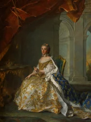 Pośmiertny portret Ludwiki Elżbiety Francuskiej (1727-1759), księżnej Parmy, w stroju dworskim
