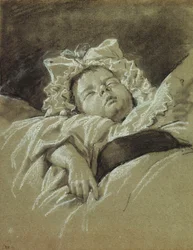 Głowa śpiącego dziecka,