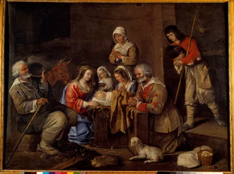 Adoracja pasterzy Obraz Jeana Michelina (1623-1695) XVII wiek.