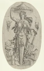 Termin w postaci kobiety z instrumentem muzycznym, 1535-55.