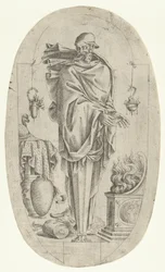 Termin w postaci starca ogrzewającego ręce, 1535-55.