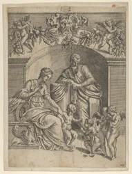 Matka Boska z Dzieciątkiem Jezus adorowana przez św. Jana, 1543.