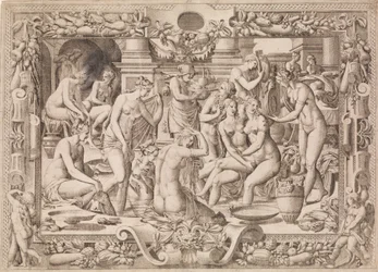 Kąpiel kobiet, 1535-55.