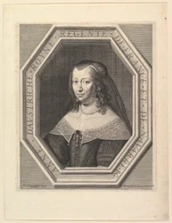 Anna Austriaczka, królowa Francji, w żałobie na dworze.