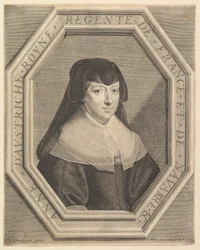 Anna Austriaczka, królowa Francji, w sukni żałobnej.
